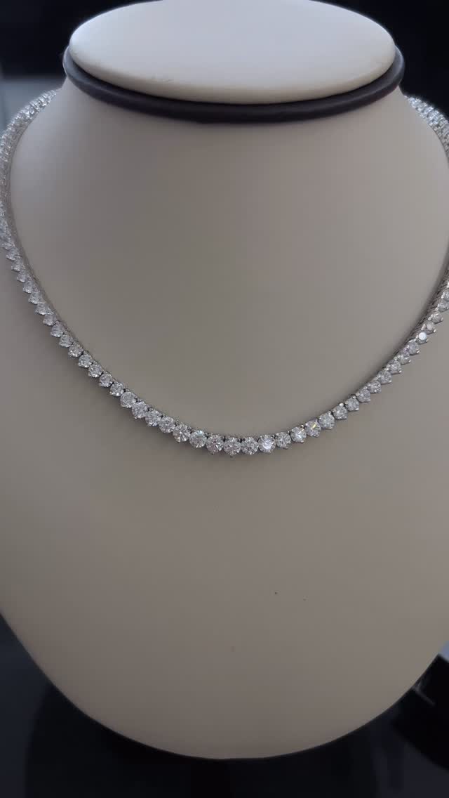 Diamond necklace on an ivory display bust, from Diamond Concepts